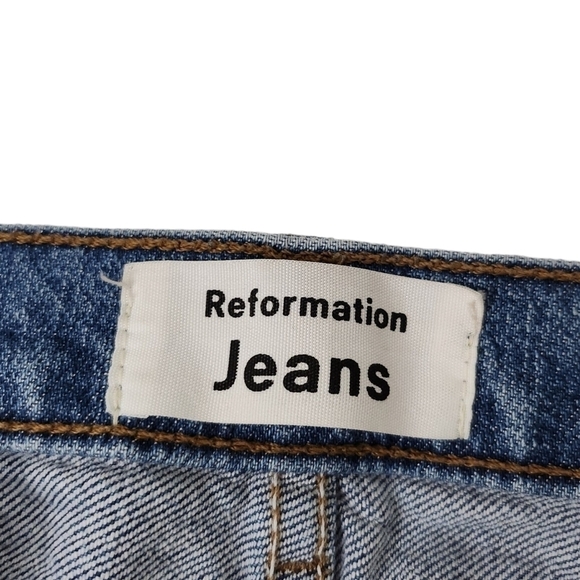 Reformation Jeans Womens 28 Maya Wash Serena‎ High Skinny Blue Button Fly Boho - Picture 2 of 11